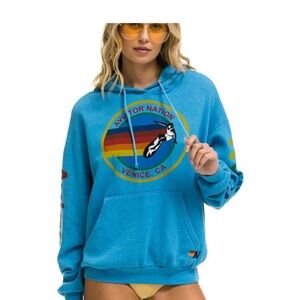 Aviator Nation Blue Rainbow Hoodie